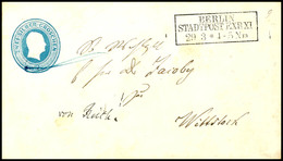 1430 "BERLIN/STADTPOST EXP XI/29.3." Ra3 Mit Liegendem Stern Nebengesetzt Auf Ganzsachenumschlag 2 Sg. Blau Nach Wittsto - Other & Unclassified