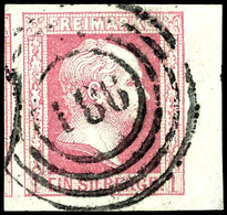 1449 1 Silbergroschen Rosa, Breit- Bis überrandig, Vom Rechten Bogenrand, Mit Vierringstempel, Katalog: 6a O - Sonstige & Ohne Zuordnung