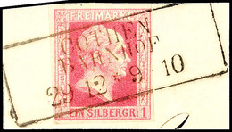 1451 1 Silbergroschen Rosa, Vollrandiges Und Farbfrisches Kabinettstück Mit Entwertung Durch Klaren Ra3 "Cöthen Bahnhof  - Other & Unclassified