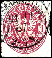 1475 1 Sgr. Karmin, Zentrisch Gestempelt Mit LETZTTAGS-K1 UHSMANNSDORF 31.12.67, Allseits Vollständiger Durchstich, Sehr - Other & Unclassified