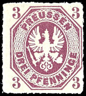 1483 3 Pfennig Rotviolett, Allseits Guter Durchstich, Tadellos Ungebraucht, Mi. 400.-, Katalog: 19b * - Other & Unclassified