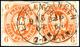 1496 "LETZLINGEN", Später Postost, Klarer Abschlag LETZLINGEN 9/6 67 Auf Briefstück Mit Zwei 6 Pfg Orange, Tadellos, Kab - Sonstige & Ohne Zuordnung