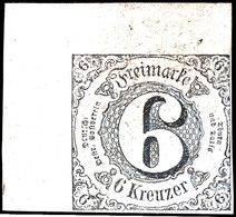 1536 6 Kreuzer Schwarz Auf Rosa, Type IA, Große Bogenecke ( Links 9,5mm Und Oben 7 Mm Rand ) Oben Rechts Und Auch An Den - Sonstige & Ohne Zuordnung