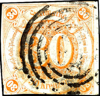 1554 30 Kreuzer Orange Tadellos Gestempelt, Gepr. Pfenninger Und Sommer BPP, Mi. 320.-, Katalog: 25 O - Sonstige & Ohne Zuordnung