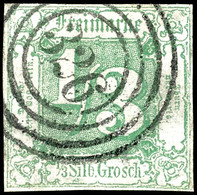 1557 1/3 Sgr. Grün, Zentrisch Gestempelt Mit Vierringstempel 326 Von Oerlinghausen, Allseits Gleichmäßig Breit Gerandet, - Sonstige & Ohne Zuordnung