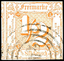 1558 1/2 Sgr. Orange, Tadellos Gestempelt Mit Vierringstempel 24..., Allseits Voll- Bis überrandig Mit Großem Teil Der L - Sonstige & Ohne Zuordnung