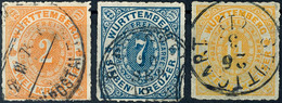 1642 2, 7 Und 14 Kr Tadellos Gestempelt, Gepr. Irtenkauf BPP, Mi. 252.-, Katalog: 37a, 39a, 41a O - Sonstige & Ohne Zuordnung