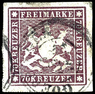 1646 70 Kr. Braunlila, Bogenfeld 6, Farbfrisches, Allseits Breitrandiges Exemplar, Links Und Unten Mit Großen Teilen Der - Sonstige & Ohne Zuordnung