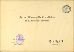 1702 20 Pf Blau, Grau, Dienstumschlag Mit Anschriftenvordruck, üblicher Senkr. Mittelbug, Rundgestempelt Mit K1 Winnende - Other & Unclassified