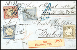 1768 5 Gr., 2 Gr. Und 1 Gr. Kleiner Schild Je Mit Ra3 MAGDEBURG BAHNHOF 13.7.72 In Mischfrankatur Mit NDP 30 Gr. Graubla - Sonstige & Ohne Zuordnung