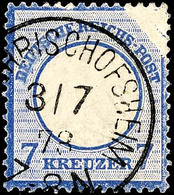 1780 7 Kreuzer Ultramarin Mit Rechts Oben Großflächigem Druckausfall, Verursacht Durch Einen Beim Druck Aufliegenden Fre - Sonstige & Ohne Zuordnung