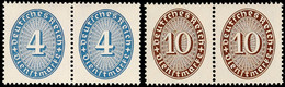 2590 4 Und 10 Pfg. Strohhutmuster Je Im Waagerechten Paar, Postfrische Kabinettpaar, Mi. 200.-, Katalog: 130/31 (2) ** - Sonstige & Ohne Zuordnung