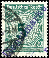 2625 5 Pfg Rentenmark Mit Aufdruck Von Schwerin, Gestempelt, Gepr. Infla Und Oechsner BPP, Mi. 240.-, Katalog: 42VII O - Sonstige & Ohne Zuordnung