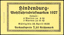 2656 Hindenburgspende 1927, Markenheftchen 24.1A, Postfrisch, Mi. 320.-, Katalog: MH24.1A ** - Markenheftchen