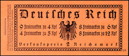 2661 Reichspräsidenten 1932, ONr. 18, Komplettes Postfrischen Markenheftchen, H-Blatt 62 Mit Strichleisten, Mi. 1.300.-, - Markenheftchen