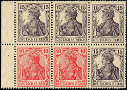 2691 Germania 1919, 10 +15 Pf., Heftchenblatt Durchgezähnt, Postfrisch (oben Leicht Raue Zähnung), Mi. 150,-, Katalog: H - Sonstige & Ohne Zuordnung