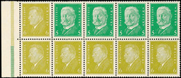 2698 Reichspräsidenten 1932, 5+6 Pf., Heftchenblatt Nicht Durchgezähnt, Grüne Strl. Ok 31 Mm, Postfrisch, Mi. 280,-, Kat - Sonstige & Ohne Zuordnung