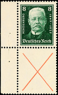 2730 8 Pf.+X, Hindenburgspende 1927, Senkr. Zusammendruck Mit H-Blatt-Rand Postfrisch (unten Herstellungsbedingten Klein - Other & Unclassified