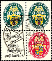 2740 Nothilfe 1928, 8 Pfg + "Verwende Die Wohlfahrtspostkarte!" - Senkrechter Zusammendruck, Tadellos Gestempelt Mit Son - Sonstige & Ohne Zuordnung