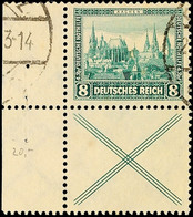2755 8 Pf.+X, Nothilfe 1930, Senkrechter Zusammendruck Mit Rand, Gestempelt, Mi. 150,-, Katalog: S80 O - Sonstige & Ohne Zuordnung