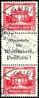 2761 15+A1+15 Pf., Nothilfe 1930, Senkr. Zusammendruck, Gestempelt "GUBEN 5.11.30", Mi. 600,-, Katalog: S87 O - Sonstige & Ohne Zuordnung