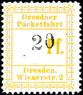 2796 DRESDEN - EXPRESS-PACKET-VERKEHR: 5 Und 20 Pfg. Handstempelaufdrucke Auf Gelb, Teils Zahnfehler, Sehr Selten, Im Mi - Privatpost