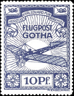 2804 1912, 10 Pfg Grauviolett, Flugmarke Der Fliegerschule Gotha, Tadellos Ungebraucht, Auflage  5.000 Stück, Fotobefund - Luft- Und Zeppelinpost