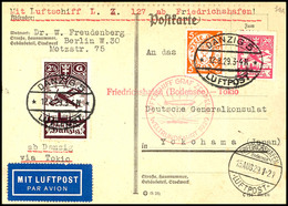 2820 DANZIG: Weltrundfahrt 1929, Aufgabe Friedrichshafen Bis Tokio, Karte Frankiert Mit 20 Pfg Und 2 1/2 G. Flugpost Und - Sonstige & Ohne Zuordnung