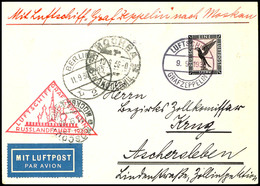 2830 Russlandfahrt 1930, Bordpost Vom 9. September, Karte Mit 1 M. Flugpost Mit LUFTSCHIFF GRAF ZEPPELIN 9.9.1930 Nach A - Sonstige & Ohne Zuordnung