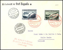 2839 Liechtensteinfahrt 1931, Brief Mit 1 Und 2 Fr. Zeppelinmarken Mit Rotem Postsonderstempel Sowie VADUZ 10.VI.31 (Sch - Sonstige & Ohne Zuordnung