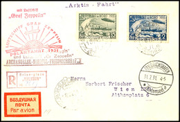 2851 Polarfahrt 1931, Russische Post, Auflieferung Malyguin, R-Karte Mit 30 Kop. Und 1 R. Zeppelin-Marken Sowie R-Brief  - Sonstige & Ohne Zuordnung