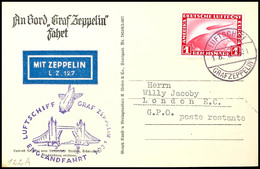 2853 1931, Englandfahrt, Bordpost, Fotokarte Mit 1 RM. Zeppelin Vom LUFTSCHIFF GRAF ZEPPELIN 18.8.1931 Nach London Und E - Sonstige & Ohne Zuordnung