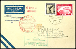 2855 1931, 1. Südamerikafahrt, Anschlußflug Ab Berlin Bis Rio De Janeiro, Brief Mit 1 M. Zeppelin Und 3 M. Adler Sowie A - Sonstige & Ohne Zuordnung