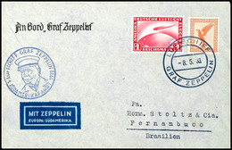 2863 1933, 1. Südamerikafahrt, Bordpost, Brief Mit 1 RM. Zeppelin Und 50 Pfg Flugpost Vom LUFTSCHIFF GRAF ZEPPELIN 8.5.3 - Sonstige & Ohne Zuordnung