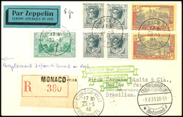 2928 MONACO: 1933, 2. Südamerikafahrt, Auflieferung Friedrichshafen, R-Brief Mit Bunter Vorder- Und Rückseitiger Frankat - Sonstige & Ohne Zuordnung