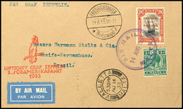 2931 MALTA: 1933, 5. Südamerikafahrt, Auflieferung Friedrichshafen, Brief Mit Bunter Frankatur Von VALETTA AU 14 33 Nach - Sonstige & Ohne Zuordnung