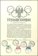 2945 1936, IV. Olympische Winterspiele - Garmisch - Partenkirchen, Großes Helfergedenkblatt Mit 7 SST Davon 4 Versch. Vo - Sonstige & Ohne Zuordnung