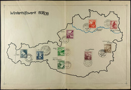 2951 1939, WHW -  Gedenkblatt 1938/39 Mit Abb. Einer Landkarte Sowie Den Jeweiligen Orts- Stempel. Das Blatt Ist Mittig  - Sonstige & Ohne Zuordnung