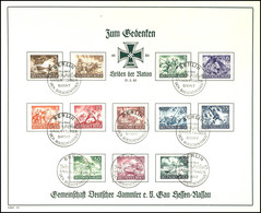 2960 1943, "Zum Gedenken Helden Der Nation" - Hessen Nassau, Gr. Gedenkblatt Frankiert Mit MiNr. 831 - 842, SST Berlin 2 - Sonstige & Ohne Zuordnung