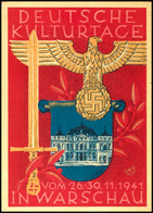 2974 1941, "Deutsche Kulturtage Vom 26. - 30.11.1941 In Warschau", Ungebrauchte Color Propagandakarte, TOP ERHALTUNG  BF - Sonstige & Ohne Zuordnung