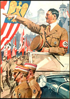 2996 1937, Schmuckblatt-Telegramm "Hitler Im Auto Stehend", Gebraucht, Gute Erhaltung  BF - Sonstige & Ohne Zuordnung