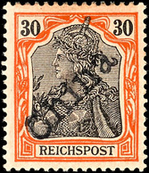 3027 30 Pfg Germania Reichspost Mit Handstempel-Aufdruck "China", Tadellos Ungebraucht Mit Originalgummierung, Sehr Fris - Deutsche Post In China