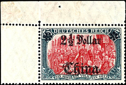 3048 2 1/2 Dollar Auf 5 Mark Mit Aufdruckfehler "rechte Rosette Auf Einer Spitze" Tadellos Postfrisch (oberer Bogenrand  - Deutsche Post In China