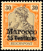 3073 35 C. Fetter Aufdruck, Amtlich Nicht Ausgegeben, Auf 30 Pf., Tadellos Postfrisch, Gepr. Georg Bühler, Mi. 500.-, Ka - Deutsche Post In Marokko