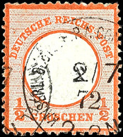 3097 1/2 Gr. Kleiner Schild, Zentrisch Gestempelt KAISERL. DEUTSCH. P.A. CONSTANTINOPEL 2/7 72, üblich Gezähnt, Horizont - Turkey (offices)