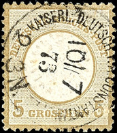 3099 5 Gr. Großer Schild, Zentrisch Gestempelt KAISERL. DEUTSCH. P.A. CONSTANTINOPEL 10/7 73, Gut Gezähnt Und Geprägt, W - Turkey (offices)