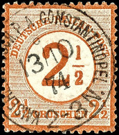 3100 2 1/2 Gr. Auf 2 1/2 Gr. Großer Schild, Zentrisch Gestempelt KAISERL. DEUTSCH. P.A. CONSTANTINOPEL 13/10 74, Gut Gez - Deutsche Post In Der Türkei