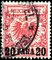 3123 20 Para Auf 10 Pfg Mittel(karmin)rot (dunkelgelb Quarzend), Tadellos Gestempelt "Konstantinopel ... 10 96", Fotobef - Deutsche Post In Der Türkei