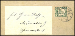 3189 5 Pfg Kaiserjacht, Als Einzelfrankatur Auf Streifbandadresse Im Format Ca. 14,5 X 7 Cm, Mit Stempel "BERLINHAFEN DN - Deutsch-Neuguinea