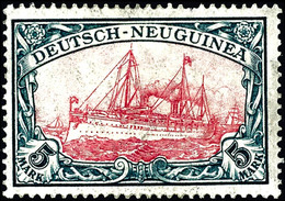 3192 5 Mark Kaiseryacht, Kriegsdruck, Zähnung 25:17, Mittelstück Der Type III, Grünschwarz/rotkarmin, Ungebraucht Mit Or - German New Guinea